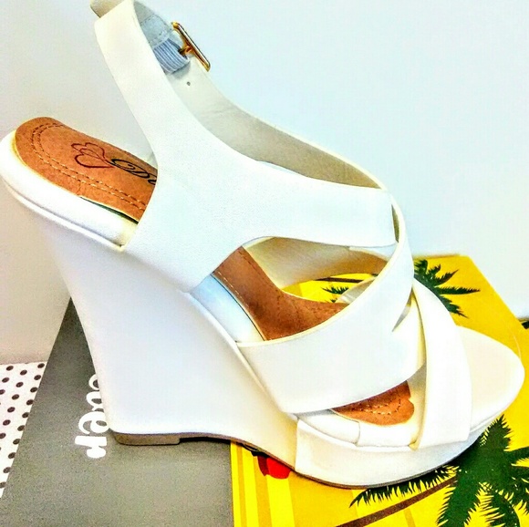 NEW! White Wedge Shoes! - Picture 3 of 5